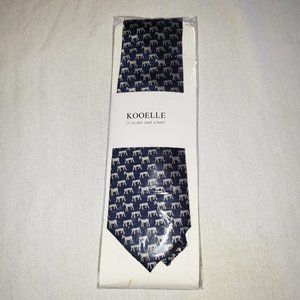 KOOELLE Horse Ties for Men Horse Racing Jacquard Self Necktie Navy